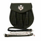 3 TASSELS&THISTLE SCOTTISH KILT SPORRAN REAL BLACK LEATHER + BELT 01-TC
