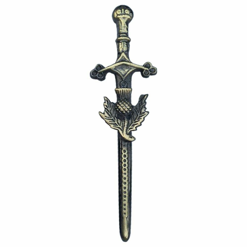 TC Scottish Thistle Kilt Pin Antique Chrome Finish 4"/thistle kilt Brooch Pins