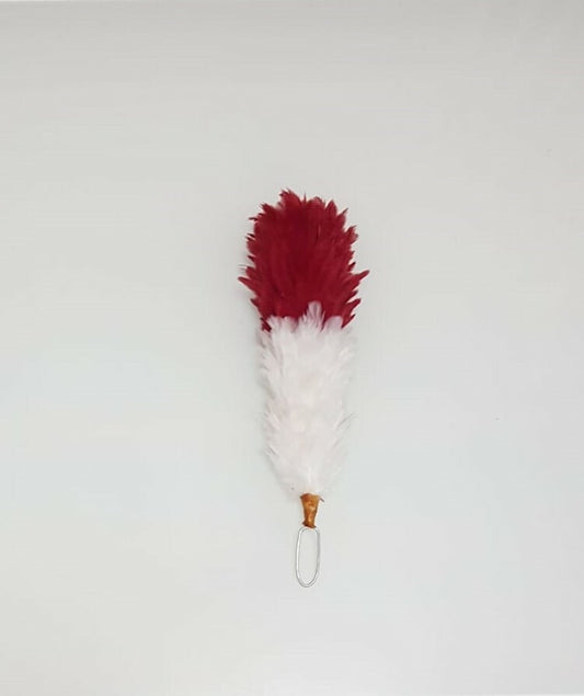 Plume Feather Hackle Glengarry Cap Red & White 6"/Balmoral Hats plume hackle