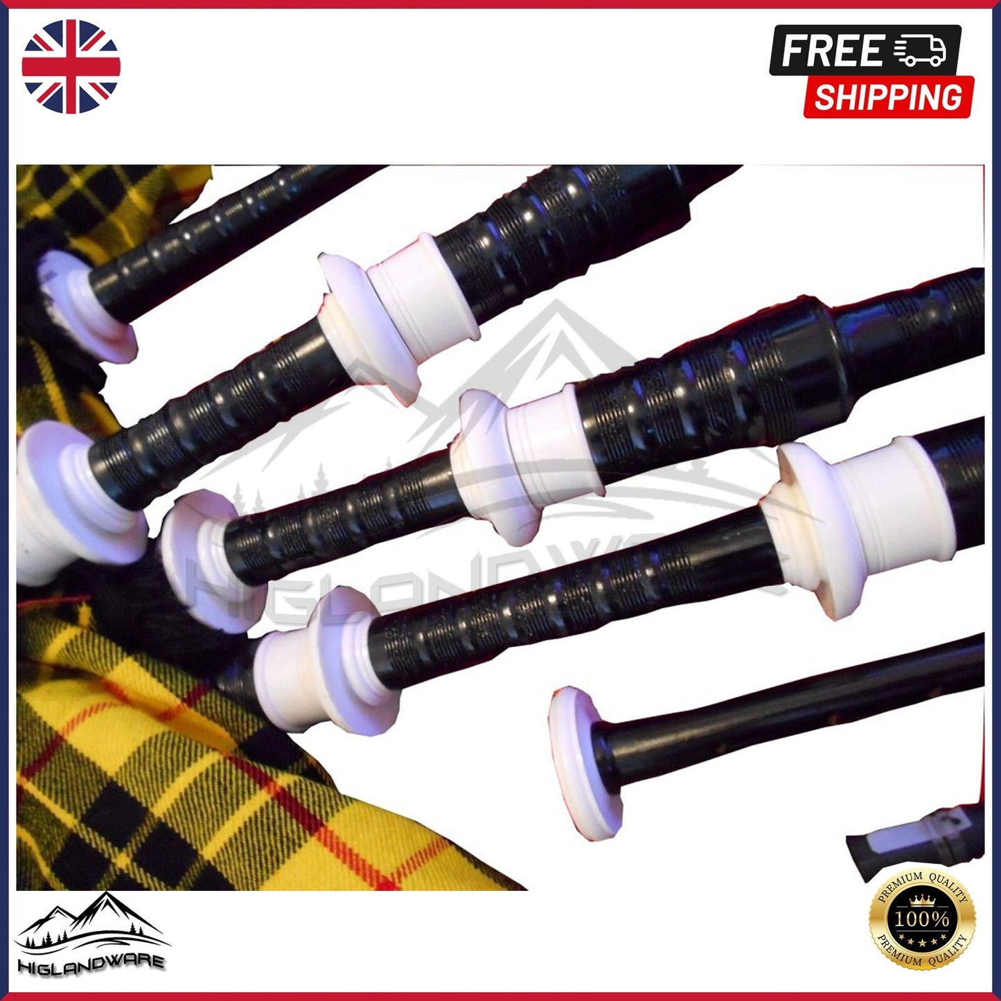 TC Highland Bagpipe Rosewood Black Color Immation Ivory Amount/Scottish Bagpipes