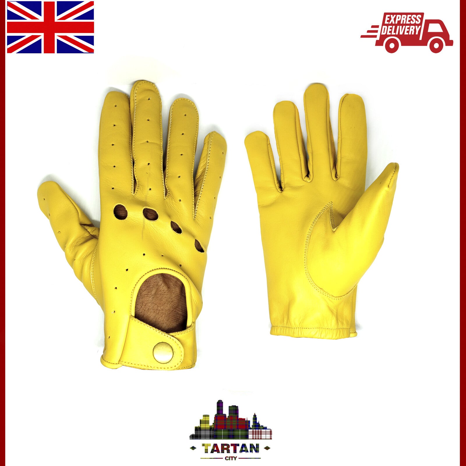 TC Men Driving Gloves Classical Retro Genuine Soft Leather Riding Gloves Vintage