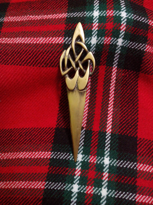 TC Celtic Swirl Kilt Pin Antique Finish 4"/Highland kilt pin CELTIC swirl Design