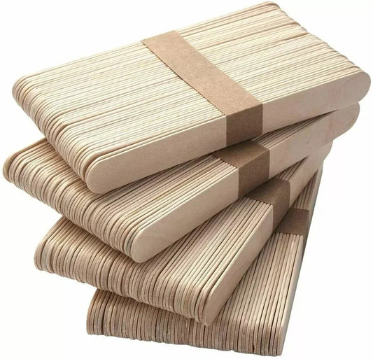 TC 100 x Wax Spatulas Wooden Waxing Wax Sticks Professional Disposable