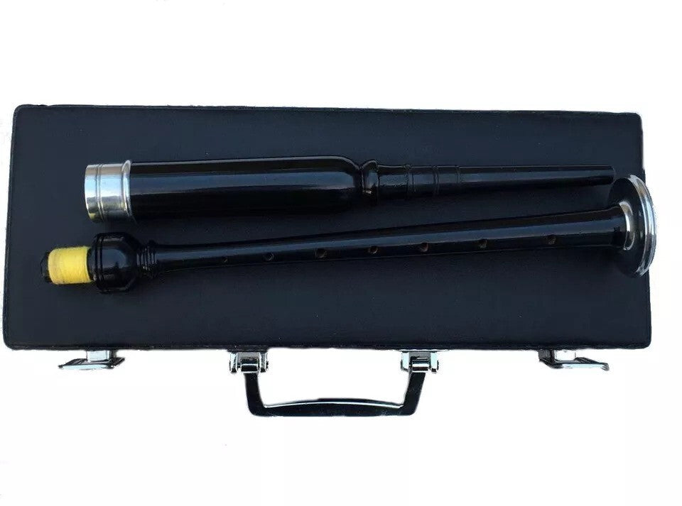 Scottish Practice Chanter Rosewood Black Silver mount with Carrying Case bagpipe