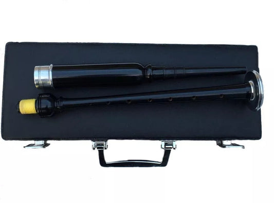 Scottish Practice Chanter Rosewood Black Silver mount with Carrying Case bagpipe