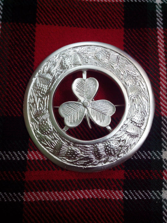 TC Kilt Fly Plaid Brooch Irish Sharmock Silver Plated/kilt fly plaid Broochs