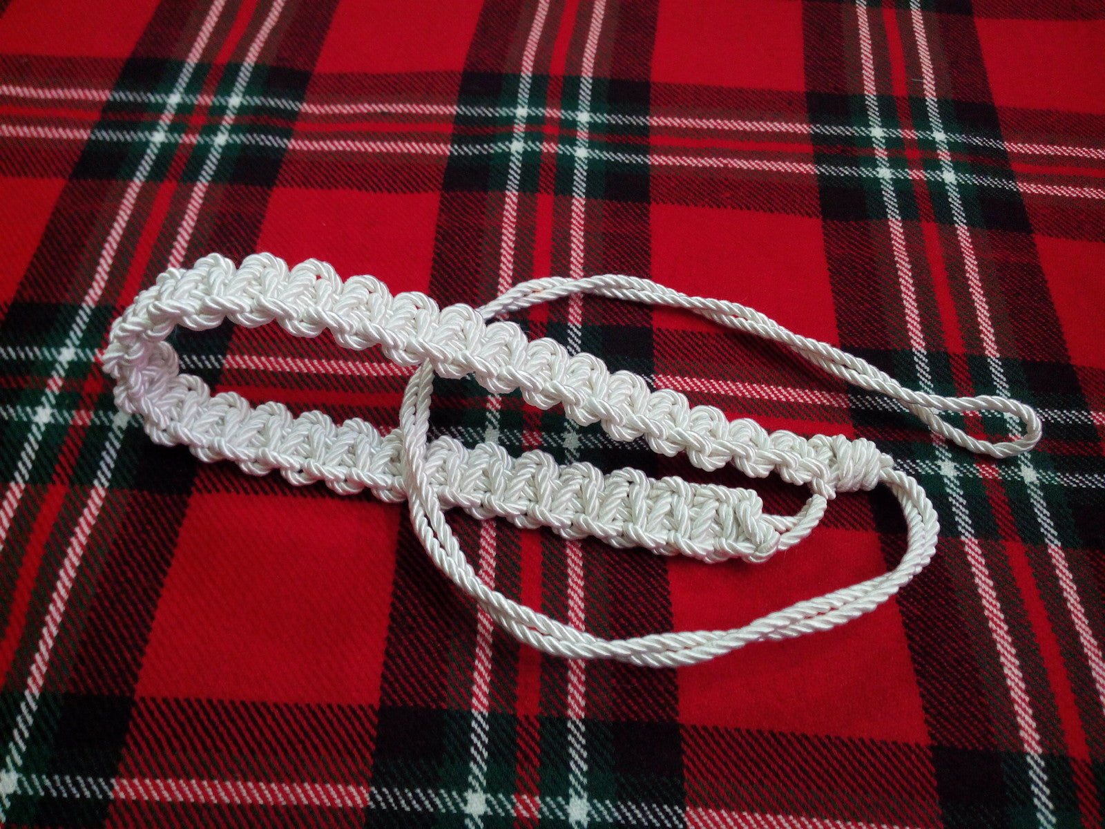 White lanyard Various Regiments/British Army white lanyard/WWI WWII army lanyard