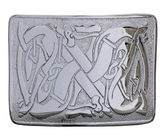 MEN'S SCOTTISH KILT BELT BUCKLES - CELTIC DESIGNS CHROME BUCKLES-Tc