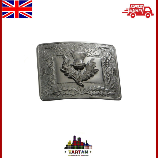 "Highland Thistle Kilt Belt Buckle - Raised Antique Finish"