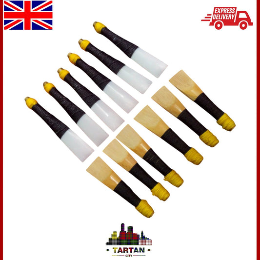 12pcs Bagpipe Reeds Set 6 Cane + 6 Synthetic Practice Chanter Reeds Highland