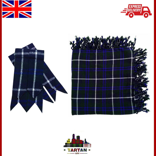 Kilt Fly Plaid Douglas Blue Tartan 48"X48"/fly plaid douglas tartan + Flashes