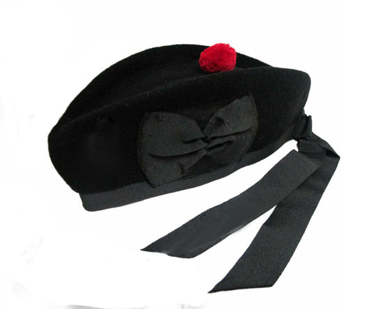 Plain Glengarry Cap with Hat Badges Chrome/Balmoral cap badges/Highlander Cap-Tc