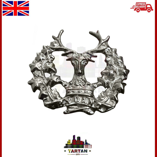Brand New Chrome Gordon Highlanders Cap Badge - Military Regimental Badge