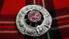 TC Celtic Fly Plaid Brooch Chrome Finish Pink Stone 3"/Scottish Thistle Brooches