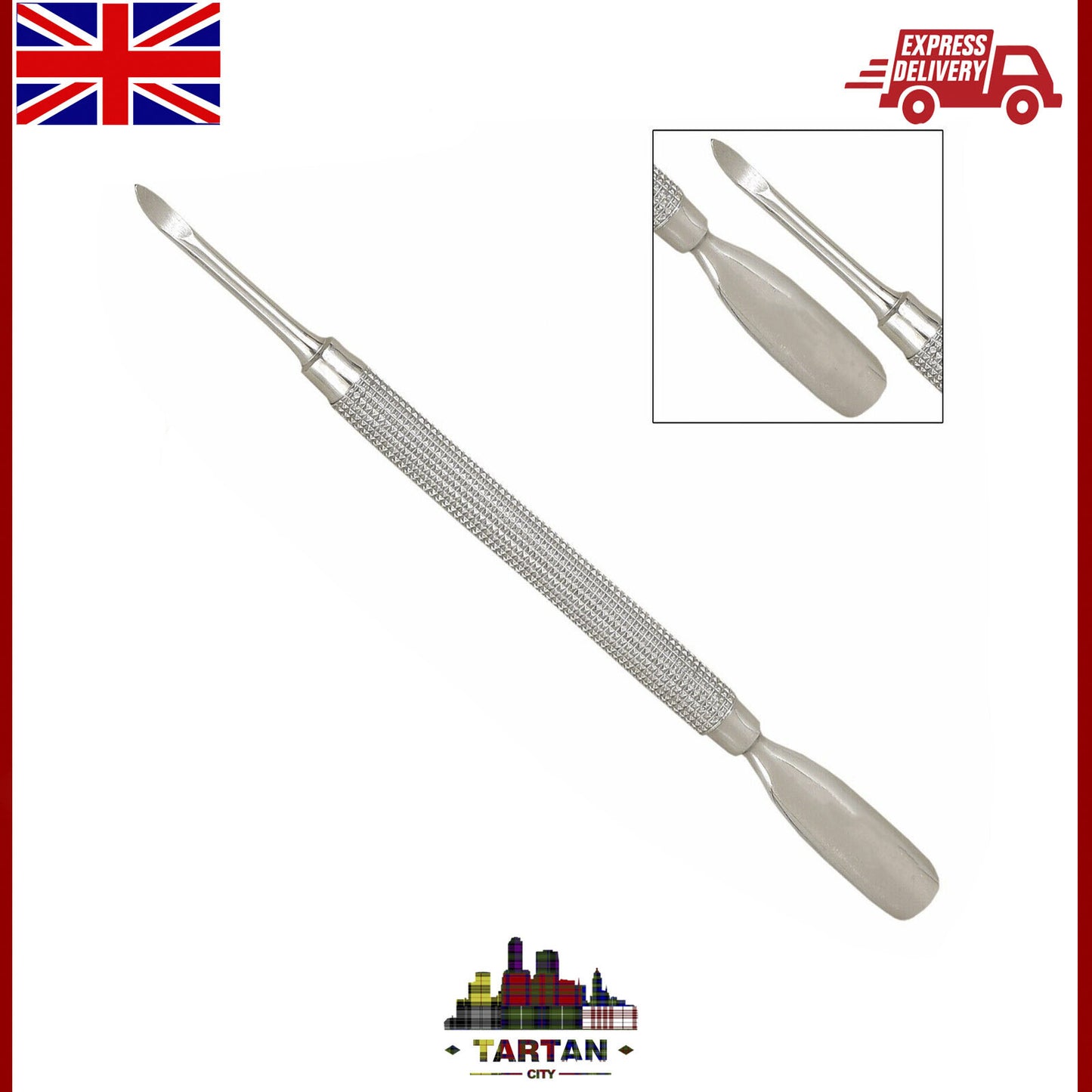 AC Cuticle Pusher Spoon Manicure Nail Pusher Scraper Remover Stainless Steel