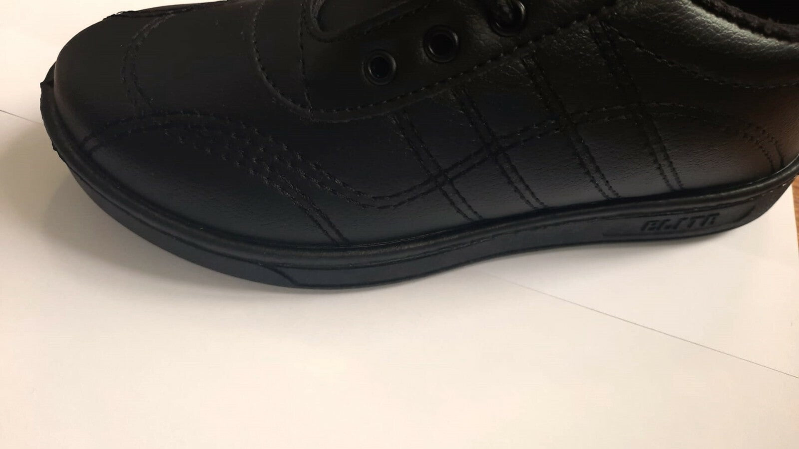 Boys Black Lace Up Flat Sole School Shoes Size UK 12,13,1,2,3,4