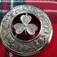 Scottish kilt Fly Plaid Brooch Irish Shamrock Chrome Finish/Irish Shamrock kilt