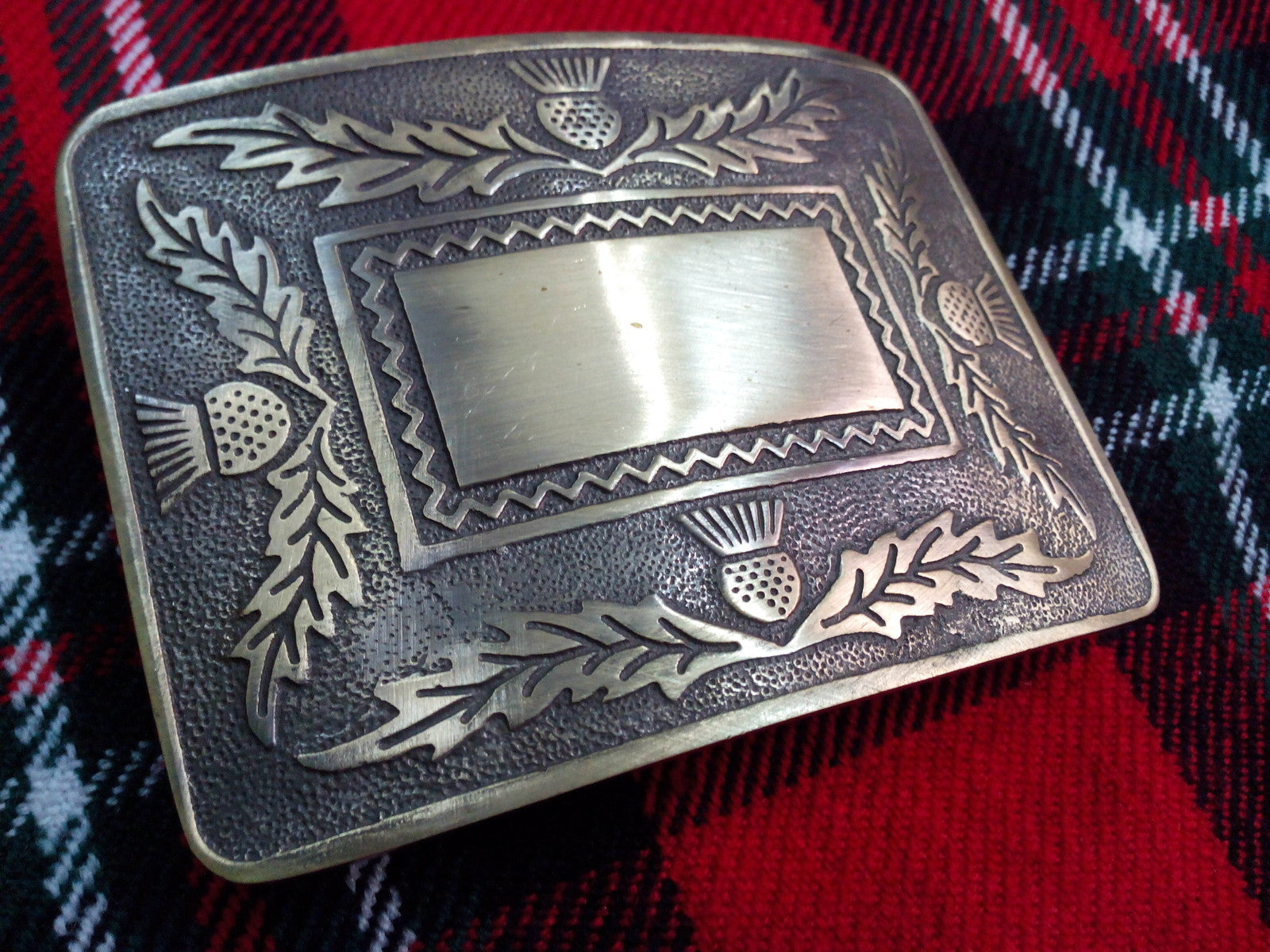 TC Mens Deluxe Thistle Design Kilt Belt Buckle Antique Finish/kilt belt Buckles