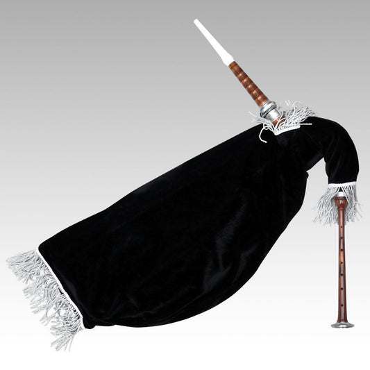Scottish Goose Practice Bagpipe New Brown Silver Mounts Black Velvet Bag