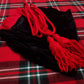 TC SCOTTISH GREAT HIGHLAND BAGPIPES BAG COVER BLACK VELVET & RED CORD/GAITA