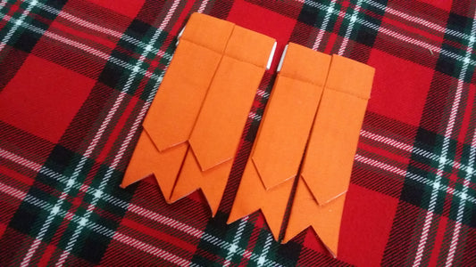 TC Men’s Kilt Sock Flashes Orange Tartan/Scottish Kilt Hose Flashes orange