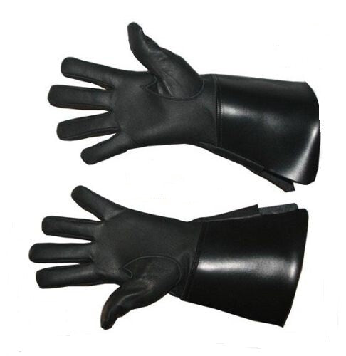 Piper Drummer Leather Gauntlets/Gloves Black Soft leather Knight Templar