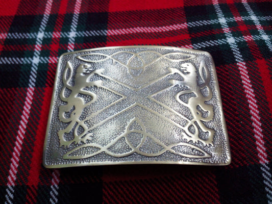 TC New Highland Saltire Lion Rampant Brass Antique Kilt Bet Buckle/kilt Buckle