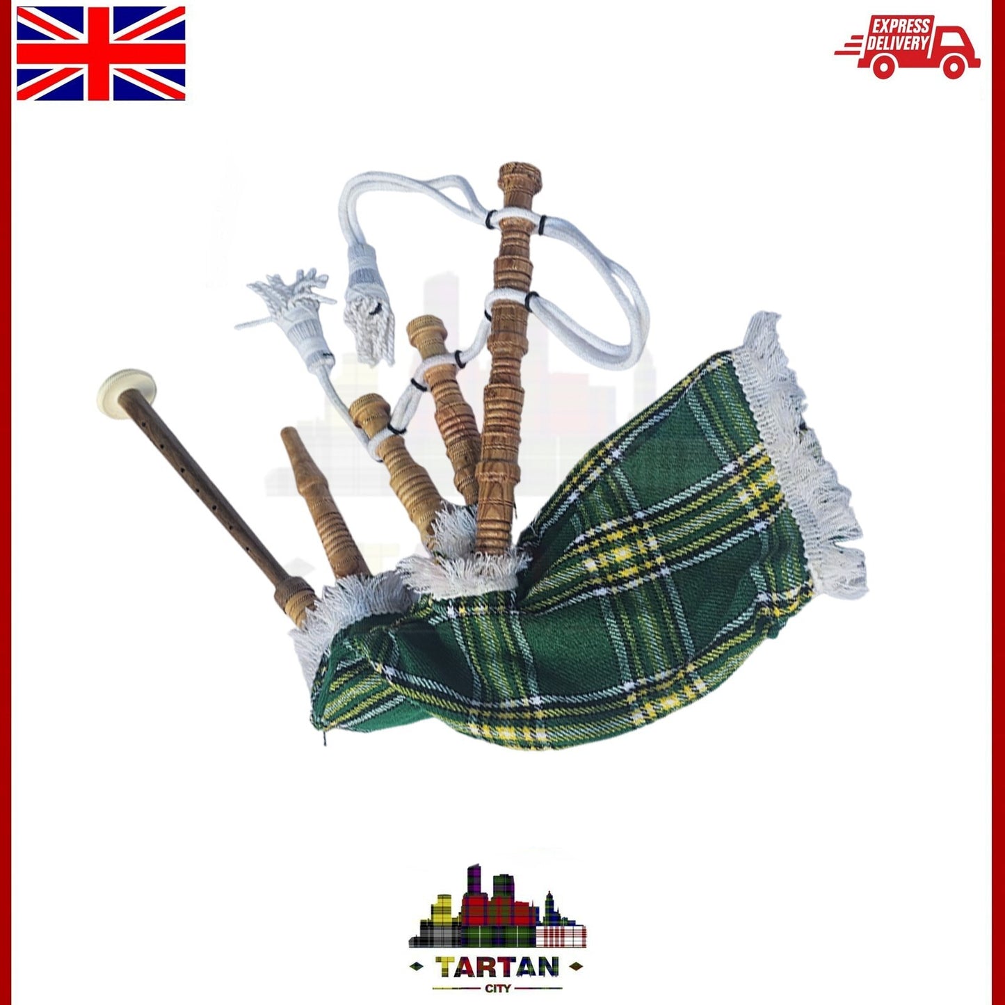 Children's Playable Bagpipes - Junior Toy Bagpipe in Northern Irish Tartan