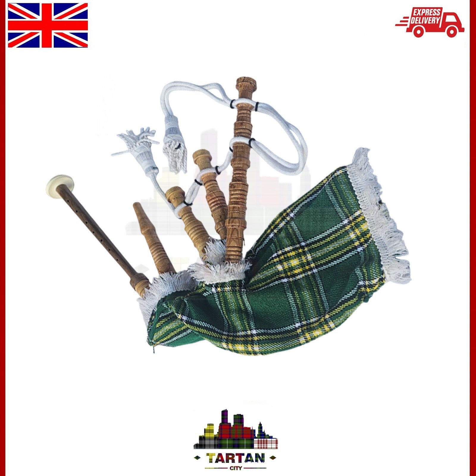 Children's Playable Bagpipes - Junior Toy Bagpipe in Northern Irish Tartan