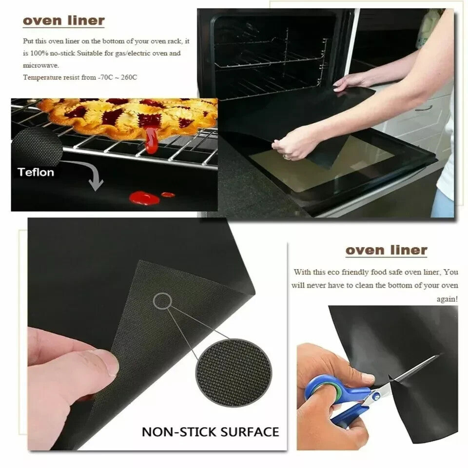 TC 3X OVEN LINER Sheet Mat Non Stick Reusable BBQ Cooker