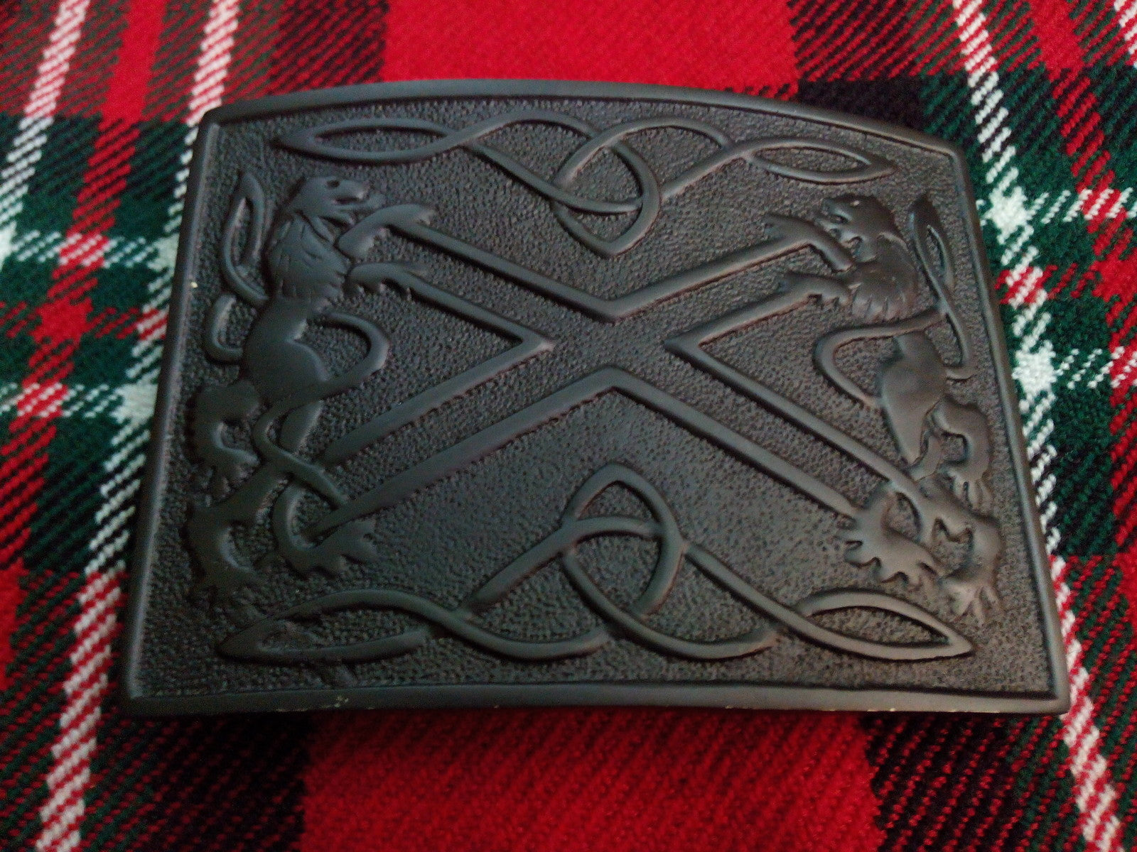 TC New Lion Rampant Kilt Belt Buckle/kilt belt Buckles lion rampant Jet Black