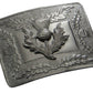 KILT BELT BUCKLE RAISED HIGHLAND THISTLE DESIGN ANTIQUE FINISH KILTWEAR KILTS