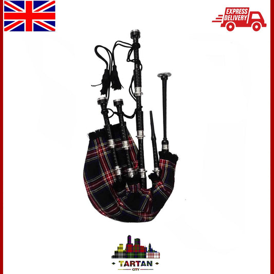 Highland Great Bagpipes – Rosewood & Silver with Case – Premium Scottish Set