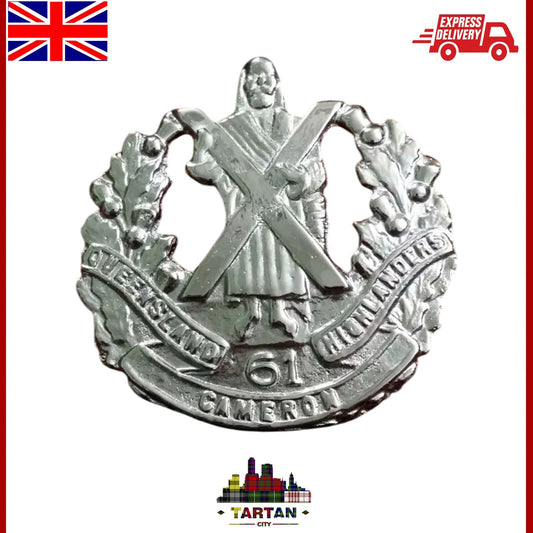 Cameron 61st Highlanders Cap Badge Chrome British Army Hat badge for Glengarry