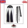 Celtic-Inspired Kilt Sporran - Jet Black Finish with White Horse Hair Accent