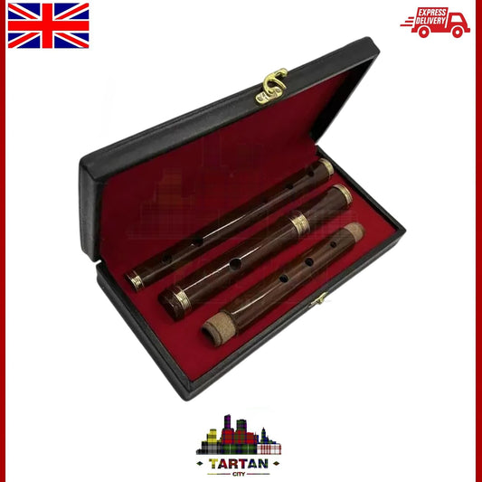Tartancity 4-Part Irish Rosewood D Flute 26" - Includes Case & Two Reeds