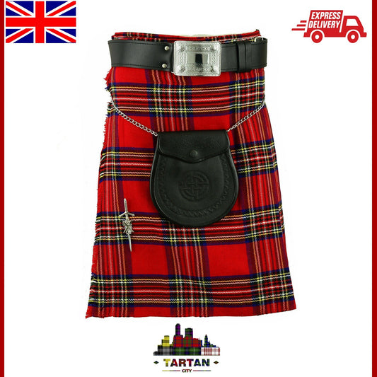 Highlander Clothing: Authentic Royal Stewart 5-Yard Tartan Kilt by Tartancity