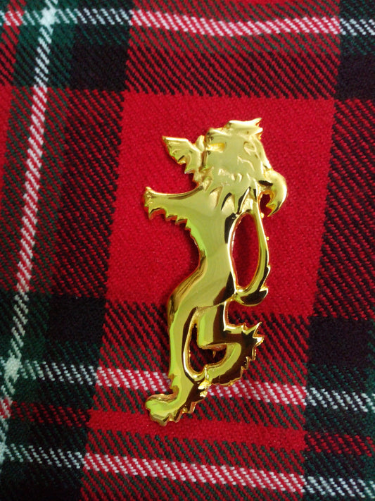 Men’s Scottish Lion Rampant Gold Kilt Pin 4"/Highland lion Rampant Kilt pin 4"
