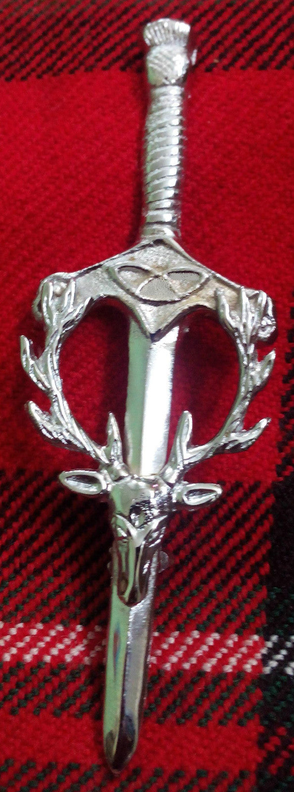 Scottish Kilt Pin Thistle Hilt Sword 4"/Highland kilt pin/Larg Safety pin Brooch