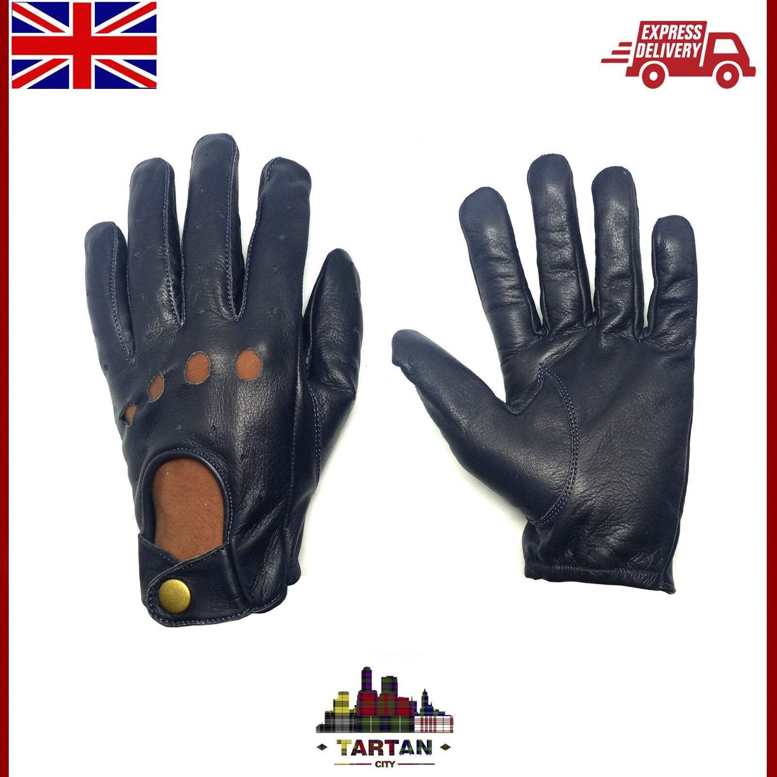 TC Men Driving Gloves Classical Retro Genuine Soft Leather Riding Gloves Vintage