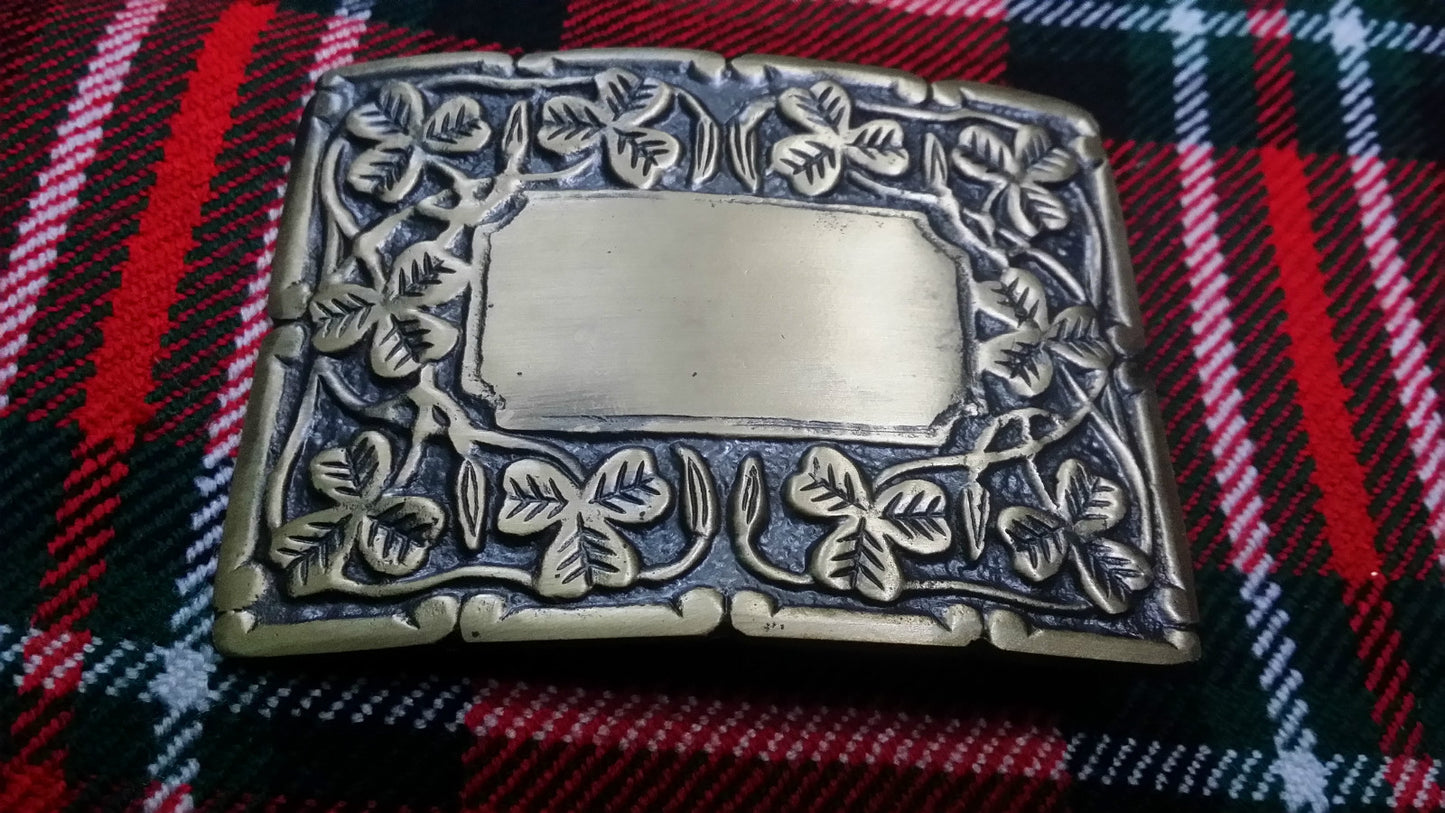 TC Mens Deluxe Thistle Design Kilt Belt Buckle Antique Finish/kilt belt Buckles