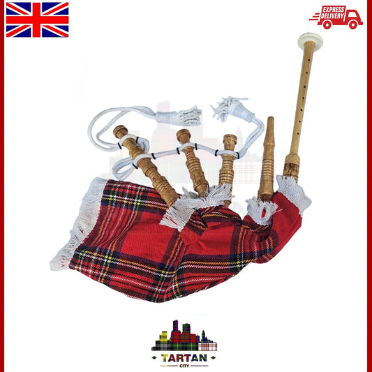 TC - Junior Playable Bagpipes - Royal Stewart Tartan Toy Bagpipe for Kids