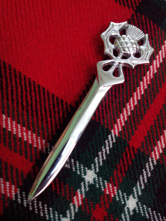Scottish Celtic Sword Kilt Pin Thistle Hilt/Irish thistle Head kilt pin Chrome