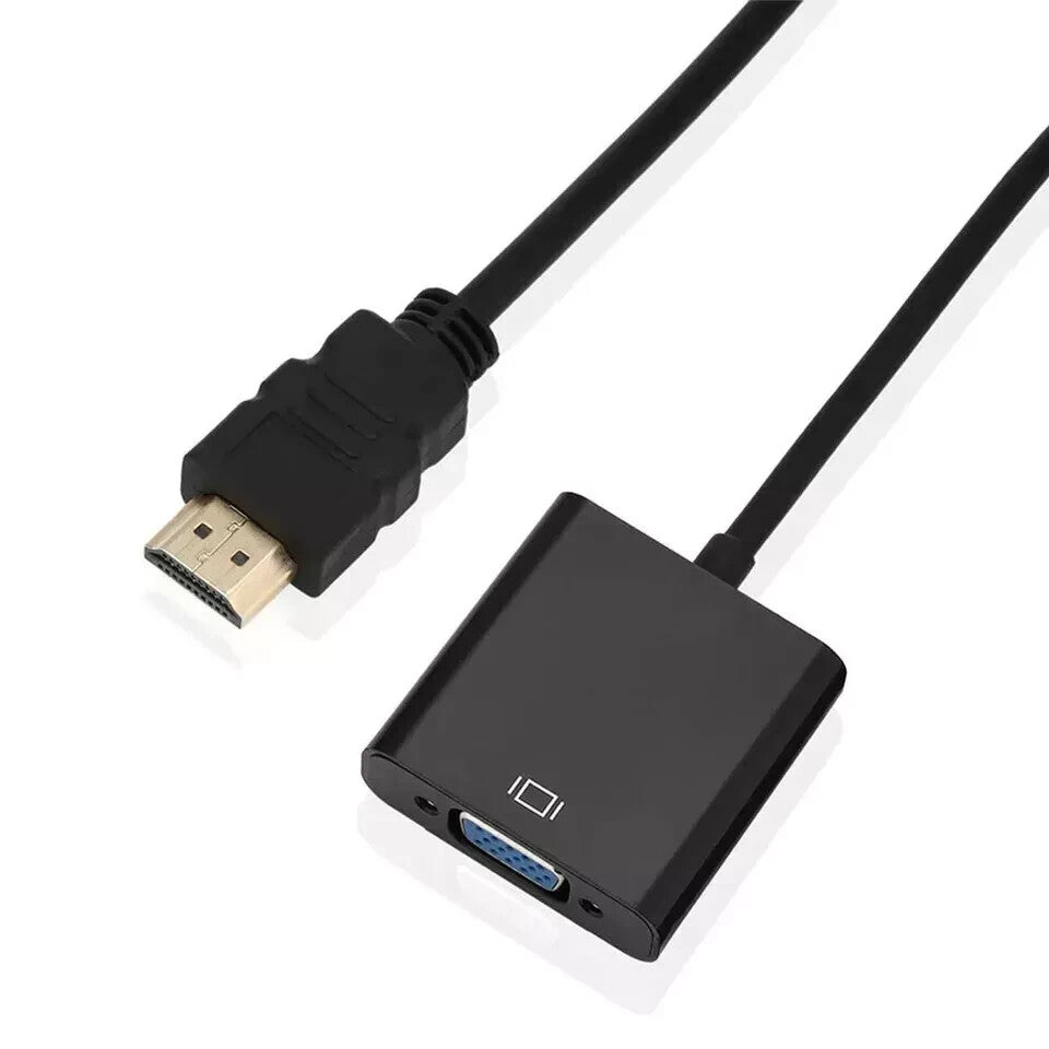 TC HDMI Fits for Male IN to VGA Female OUT Converter Cable Adaptor Black for TV