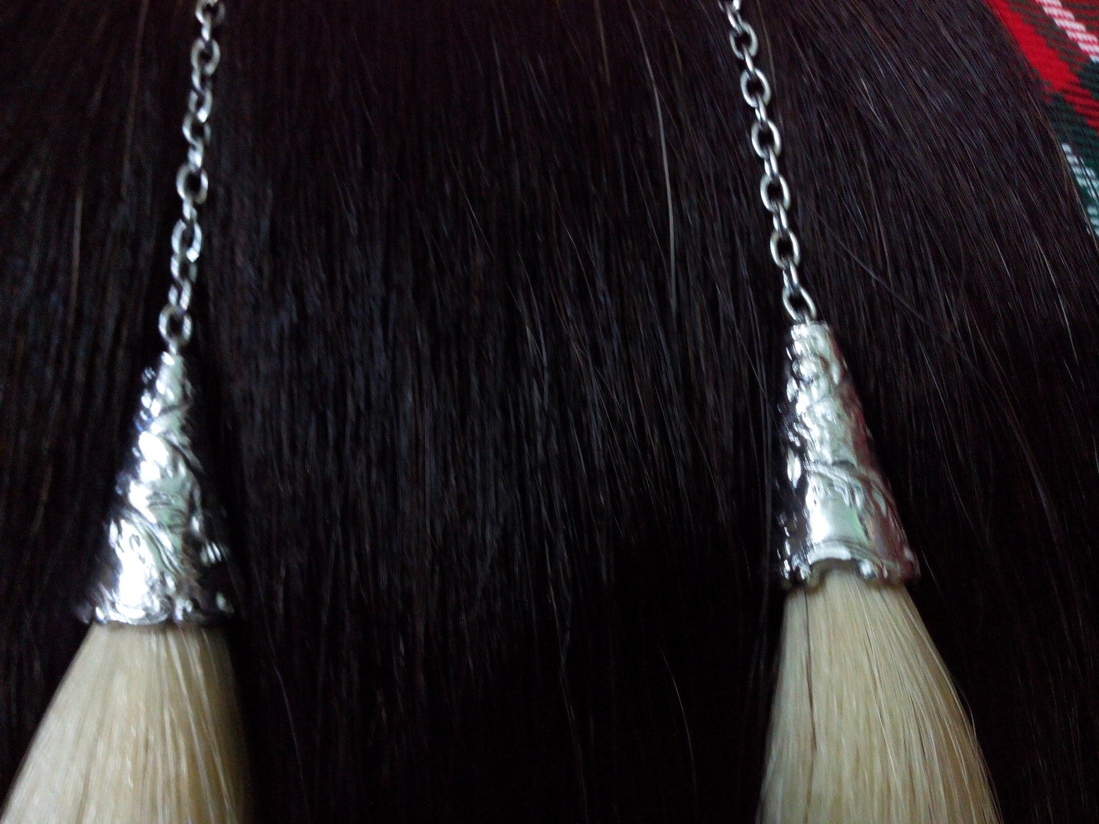 Black Horse Hair Sporran with Celtic Cantle – Full Dress Kilt Sporran + Belt