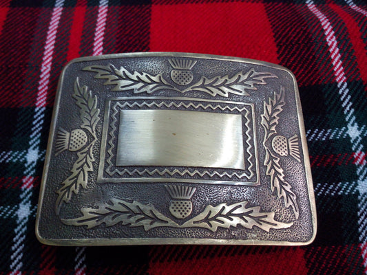 TC Mens Deluxe Thistle Design Kilt Belt Buckle Antique Finish/kilt belt Buckles