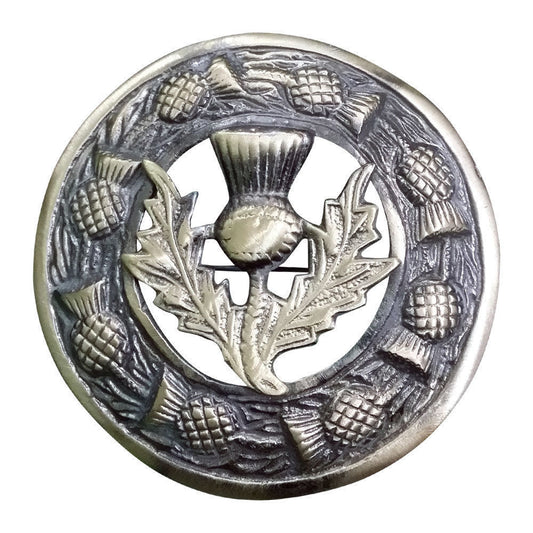 TC New Scottish Piper Fly Plaid Brooch Antique Finish 3"/Kilt Brooches