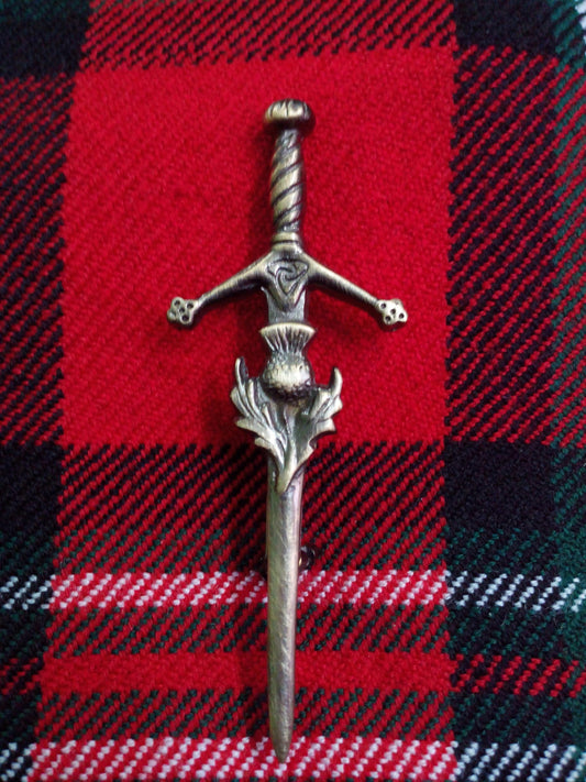 TC NEW Scottish Thistle Kilt Pin Brass Antique Finish/thistle kilt pin antique