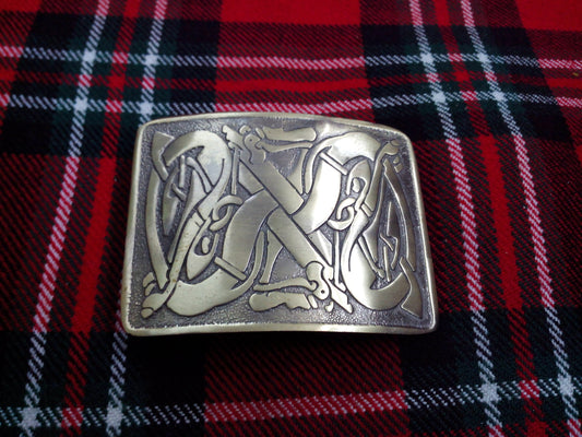 TC Celtic Kilt Belt Buckle Brass Antique Finish/kilt belt Buckle Celtic Pattern