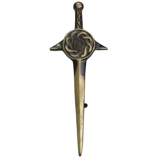 Brand New Celtic Swirl Sword Kilt Pin 4" Antique Finish High Quality